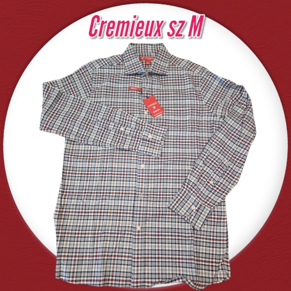 Cremieux Plaid Button Down Long Sleeve Flannel Slim Fit causal Dressy Shirt - Picture 1 of 13
